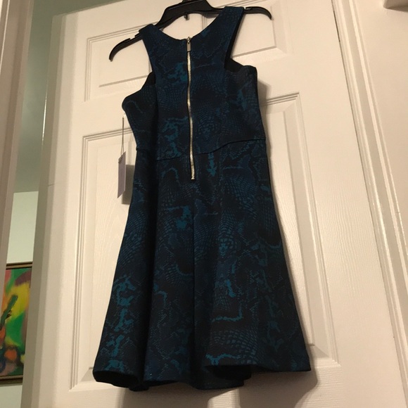 NWT Jennifer Lopez Blue/Black Snake Print Dress - Picture 3 of 6
